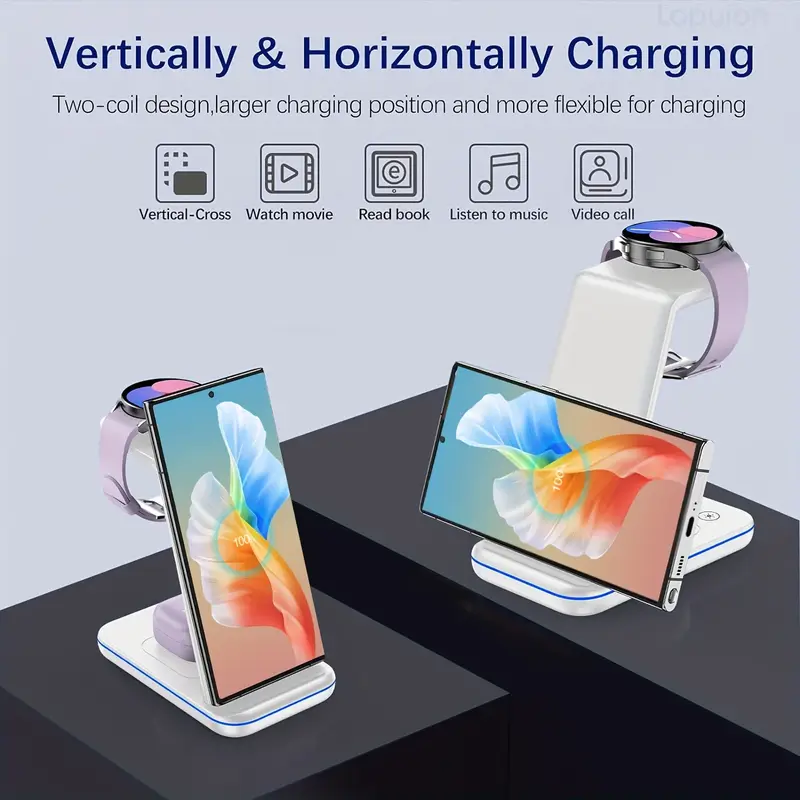 multifunctional 3 in 1 wireless charger stand charging dock for samsung s24ultra s23 s22 s21 s20 4 5 6 fold6 5 4 3 w24 23 22 series phones for watch 4 5pro 6 classic 7 for buds 3 2 Product details 6
