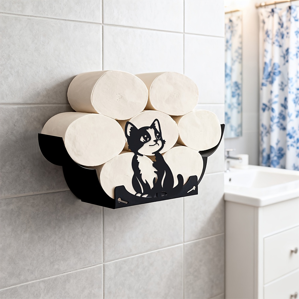 TEMU Cat Tissue Holder, Decorative Hanging Accessory Suitable For Bathrooms, Kitchens, And Bedrooms. Extendable, Foldable, And Durable, Making It A