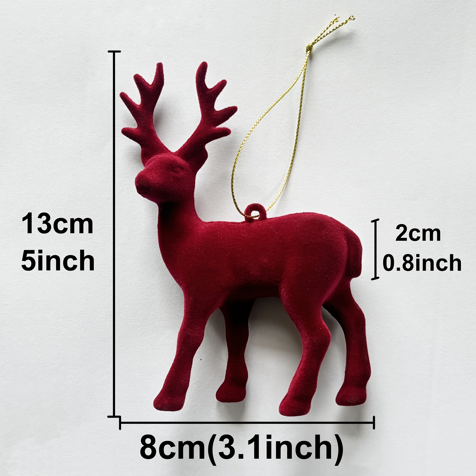 TEMU Juego de 2 piezas de mini navideños, adornos de mini afelpados de 13 cm/5 pulgadas, decoración creativa de ciervitos, adornos colgantes de