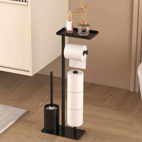 1pc freestanding toilet paper holder with storage self wrought bathroom accessory for tissues rolls toilet paper dispenser living room christmas halloween gift decoration christmas decorative storage for toilet paper or tissues