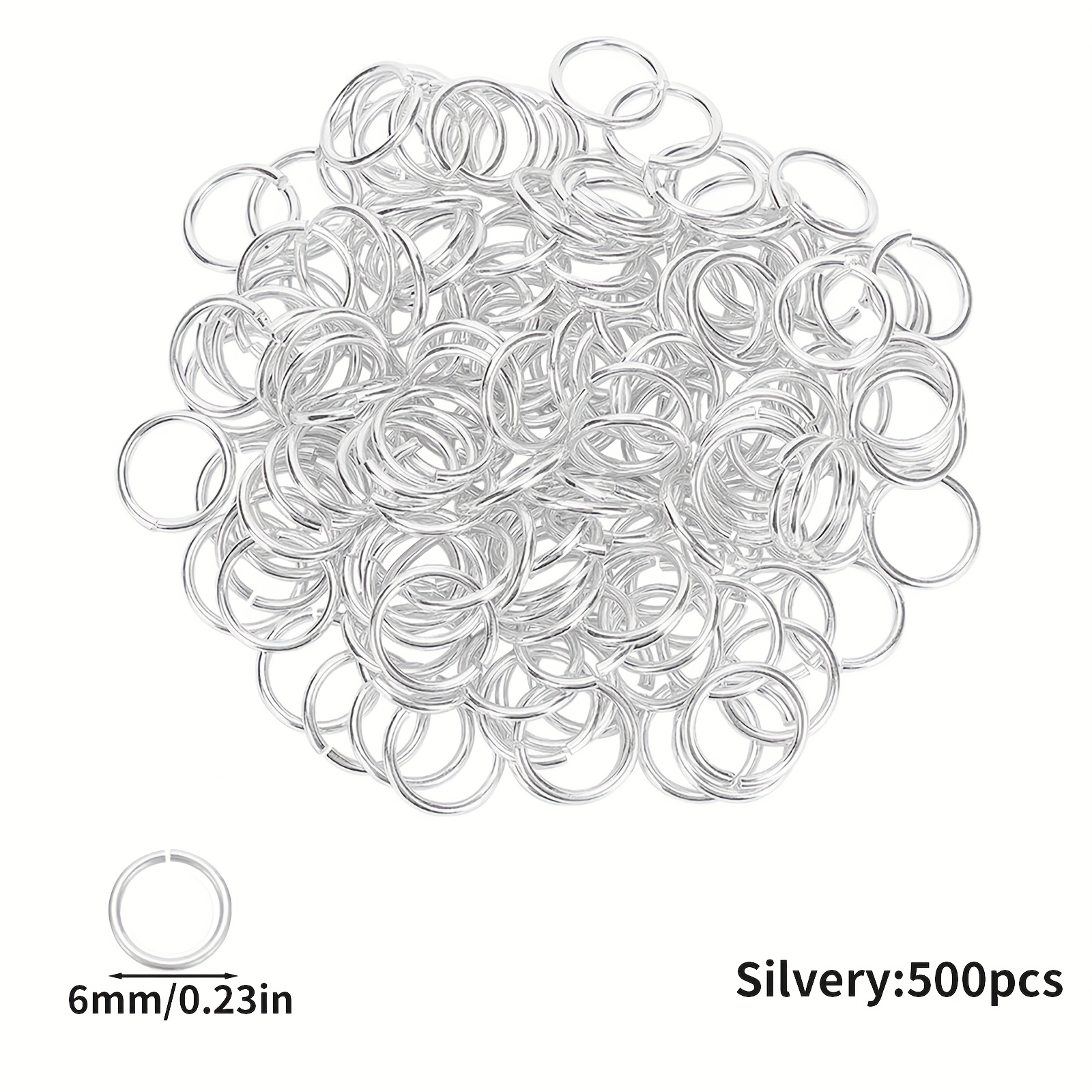 E-shop 500/1000 Stück 5/6mm Runde Biegeringe Halskette, Armband, Ohrringe, Anhänger Verbinder - Schmuck Bastel Zubehör für die