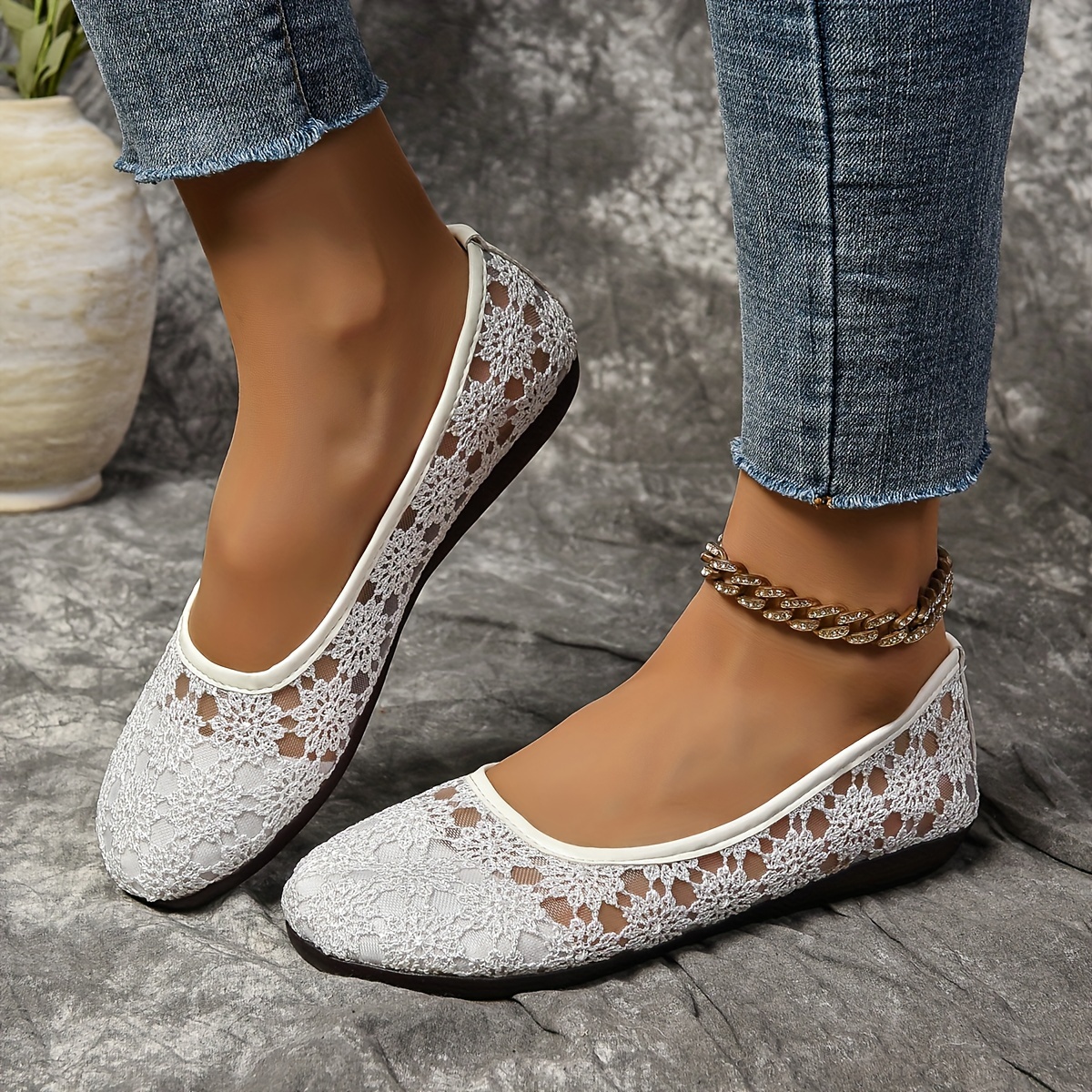 Image of Women's Outdoor Breathable Mesh Country Style Round Toe Flat Shoes, Women Shoes Elegant Women Shoes Shoes