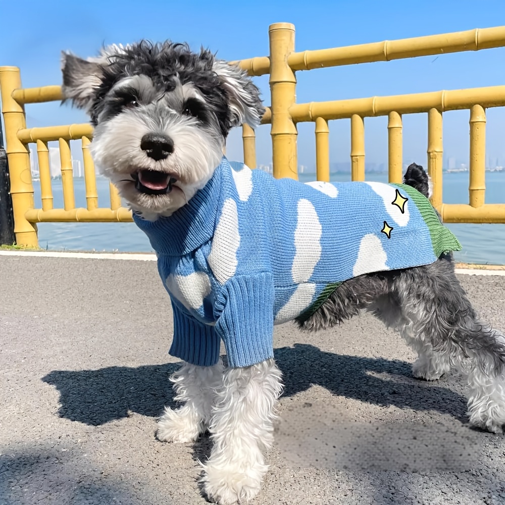 sky knit turtleneck sweater white cloud patterns Temu Germany