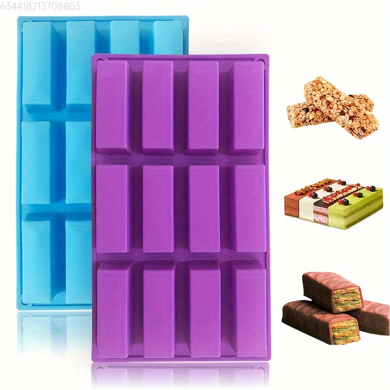 

1pc And 2pcs Chocolate Bar Molds, Rectangular, 1.2 Inches Deep, 12 Cavities, Suitable For , Candy, Butter, Rice, Fruit, Protein, Brownie, , Cheese Cake, Soap Molds, Food Grade, Diy