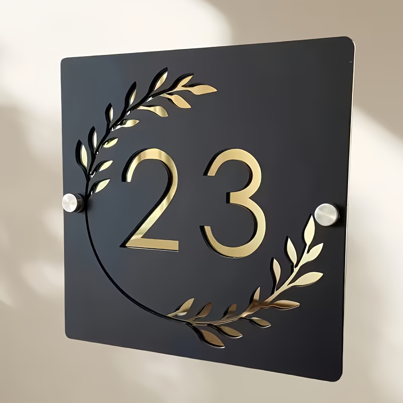 TEMU Letrero de Número de Casa Acrílico 3D Personalizado - Placa de Dirección Exterior Personalizada, Fácil Montaje en Pared, Diseño Moderno de