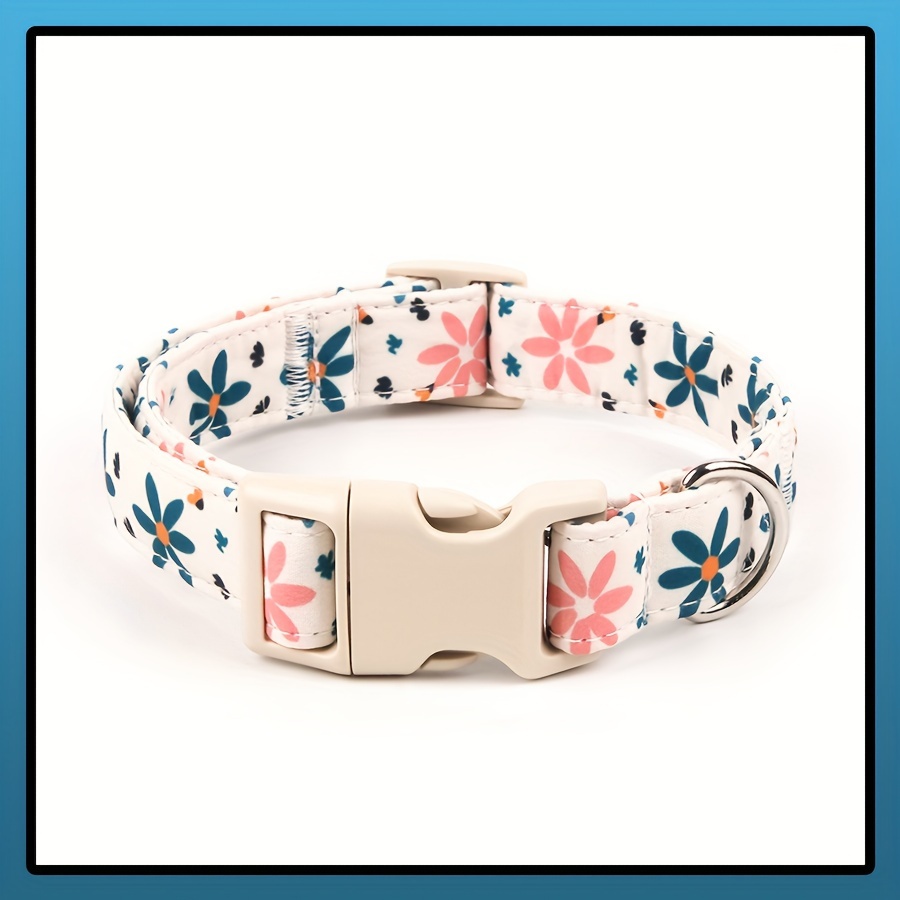 

Collier pour Chien à Motif Floral avec Boucle de Sécurité - Polyester , Ajustable pour Petites à Grandes Races, Utilisation Intérieure/Extérieure