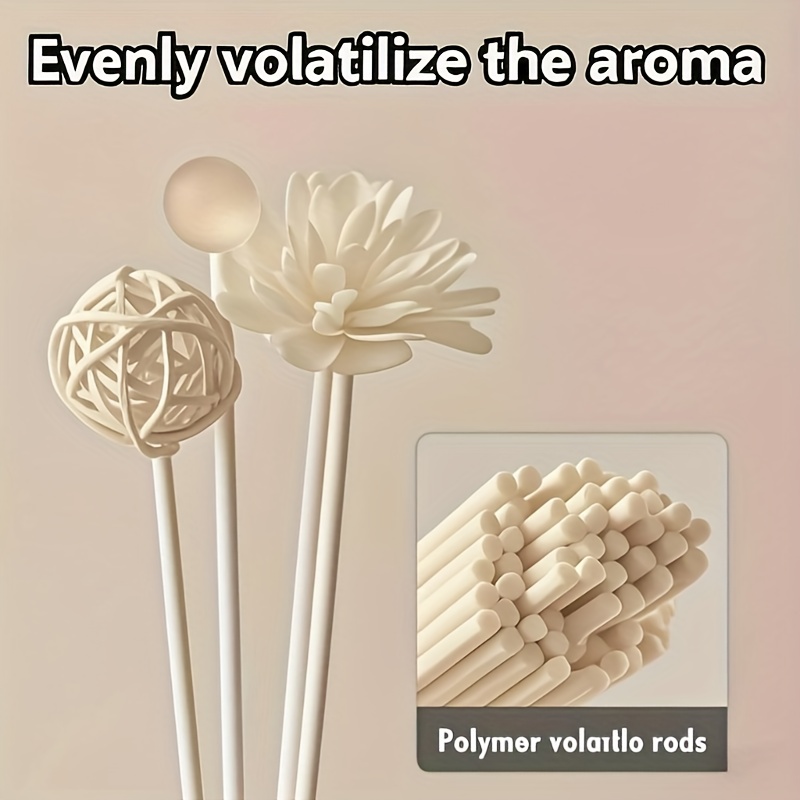 20pcs Diffuser Set - Includes 10 White Rods, 3 Vine Balls, 3 And 4 Beads - Perfect For Home Decor, Restaurant Decor, Room Atmosphere, Wedding And Party Decor