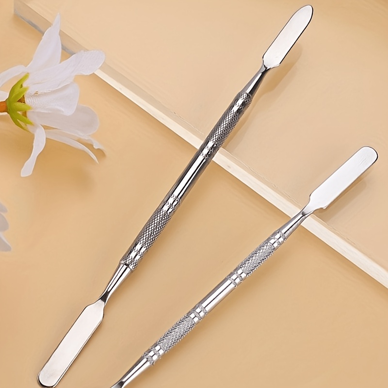 2 6pcs stainless   spatula stainless steel spatula double head nail   stirring stick mixer artist tools stainless steel palette stick beauty gadget multi purpose double head spatula