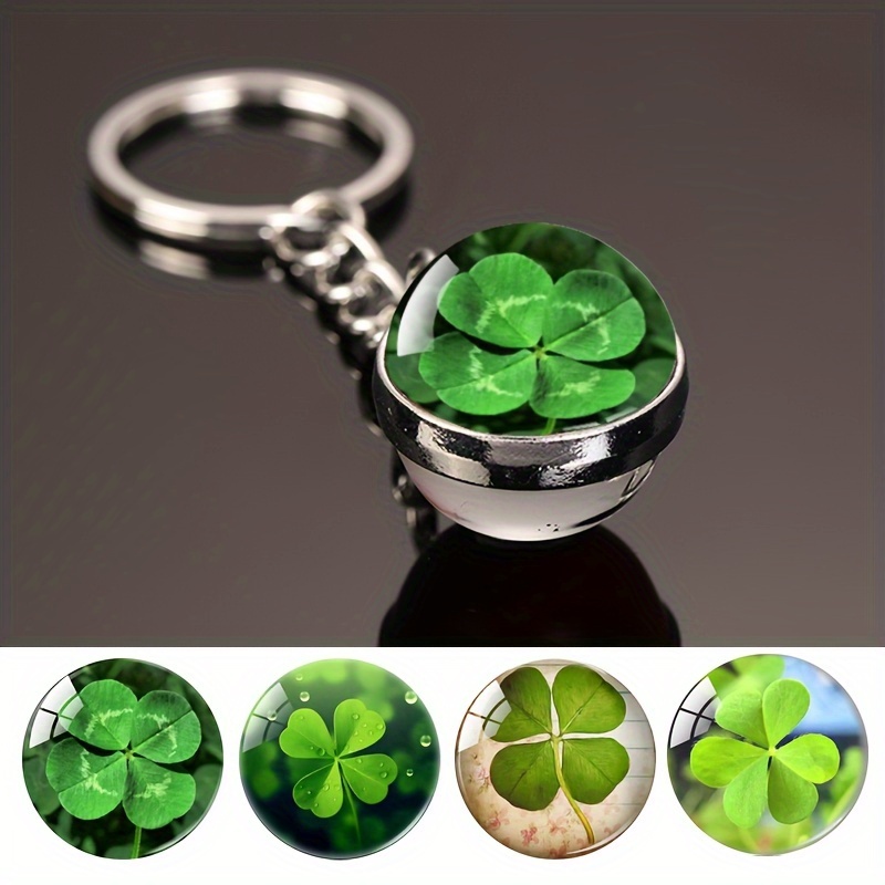 

Lucky Clover Keychain, 3d Four-leaf Clover Ball Keyring, Perfect For Easter Charm, Birthday, Party, Festive, Mother's Day Bag Accessory