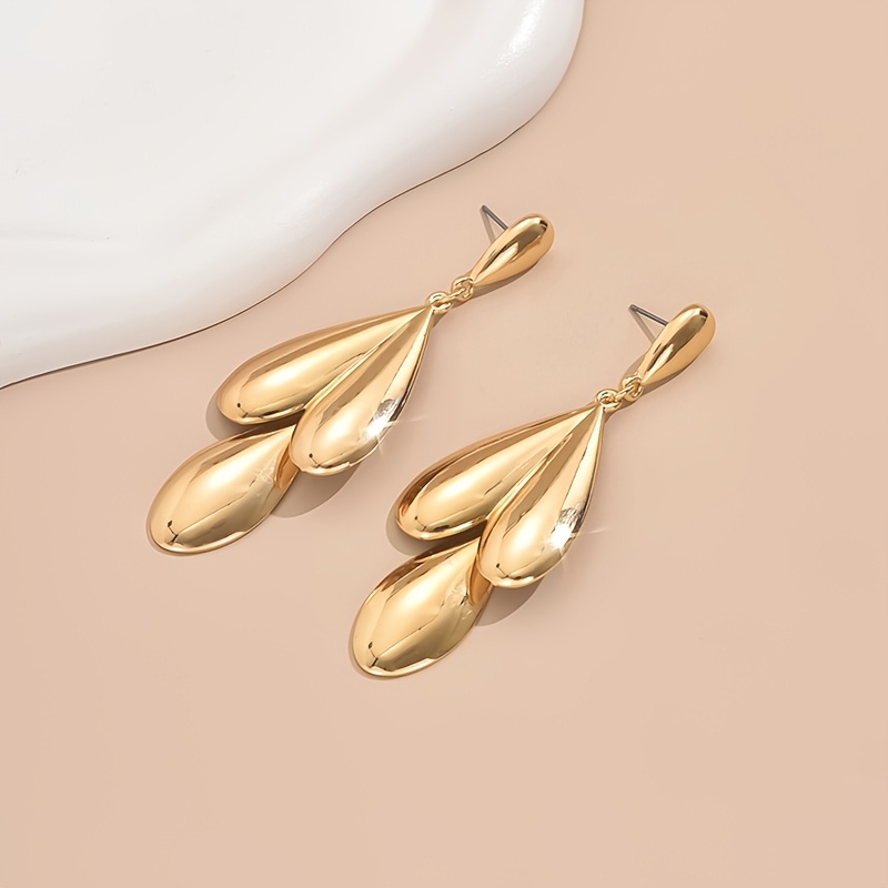 Exaggerated Glossy Teardrop Earrings for Women, Statement Style