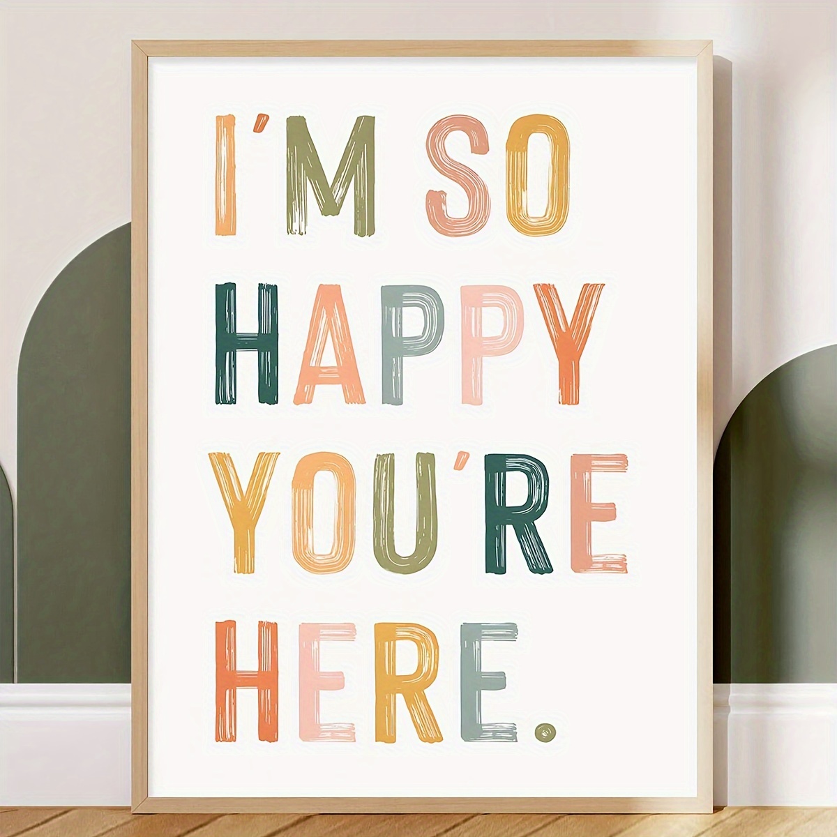 

Room Decoration Poster, I'm So Happy You're Here, Various Colors Wall Art Picture, Canvas Print Art Decoration Painting Ready To Hang (has Framed)