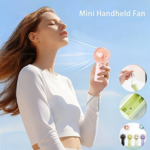 2025 new handheld fan multi color portable mini fan for home desktop office and outdoor use operates with 2 aaa batteries for shipping safety batteries not included