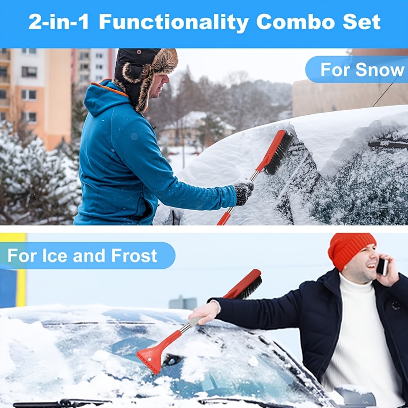 

2-in-1 Ergonomic Car & Ice Scraper - Pp Material With Non-slip , Dual-end Design For Removal And Thawing - Suvs, Trucks & Cars