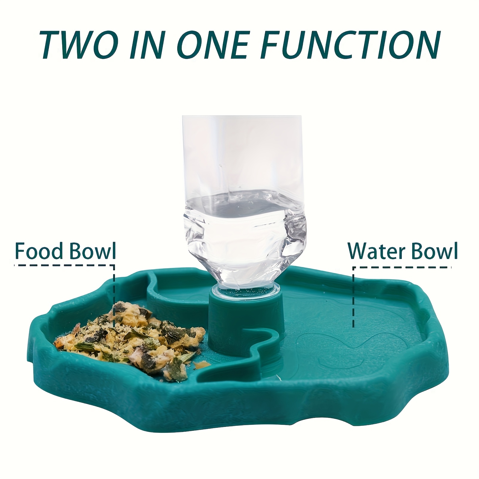 Image of -one Reptile Feeder And Water Bowl Combo - Automatic Refill Pvc Tray, Suitable For Turtles, , Sea Turtles, Bearded Dragons, Lizards, Geckos, Frogs - No Batteries Required | Design | Durable Plastic