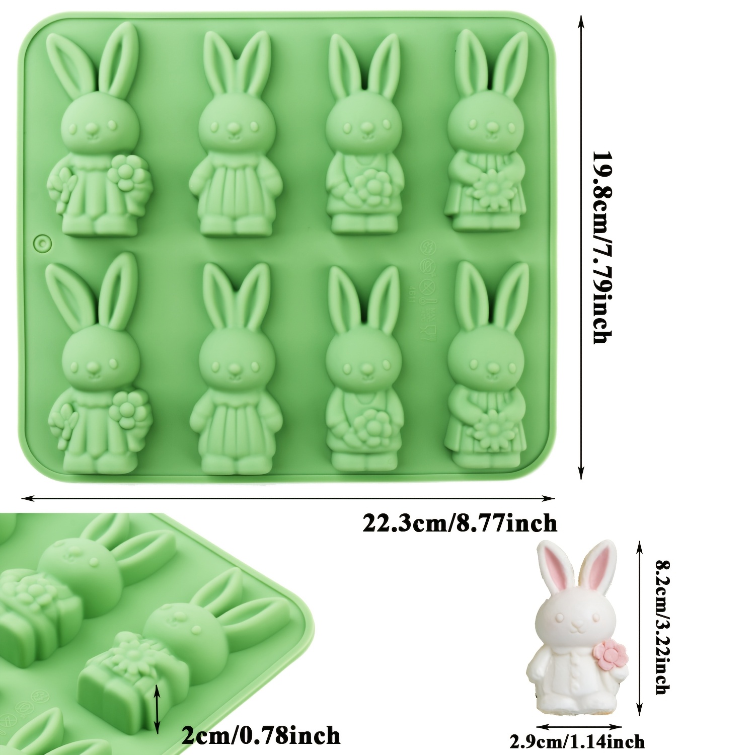 1 Easter Bunny Mold Silicone Cake Mold, Rabbit-shaped Pastry And Candy Mold For Baking, Perfect For Making Desserts, Mini Cakes, , , Pudding Jelly, And More