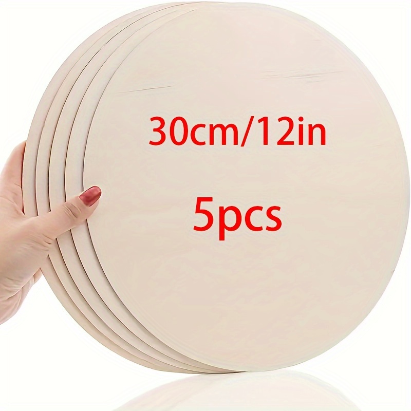 

5-pack 12-inch Blank Wooden Circles For Crafts - All-season Diy Wood Rounds For Signs, Painting, Door Hangers, And Christmas Decorations, Suitable For Ages 14+