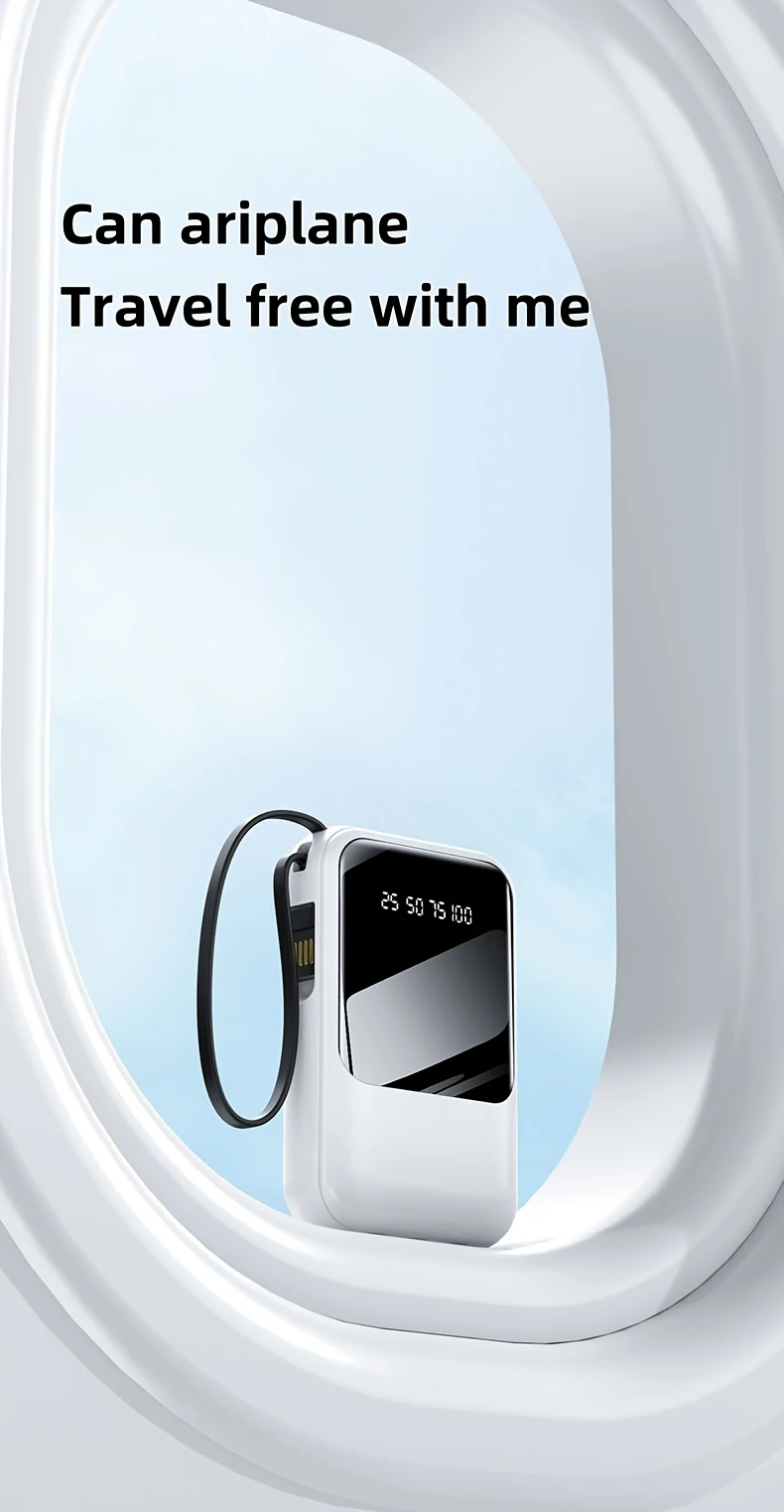 10000mah mini cute 5v2a fast charging multifunctional power bank large capacity rechargeable portable mobile phone charger built in led lights outdoor travel battery packs display micro type c input usb c output for iphone valentines day gift details 9