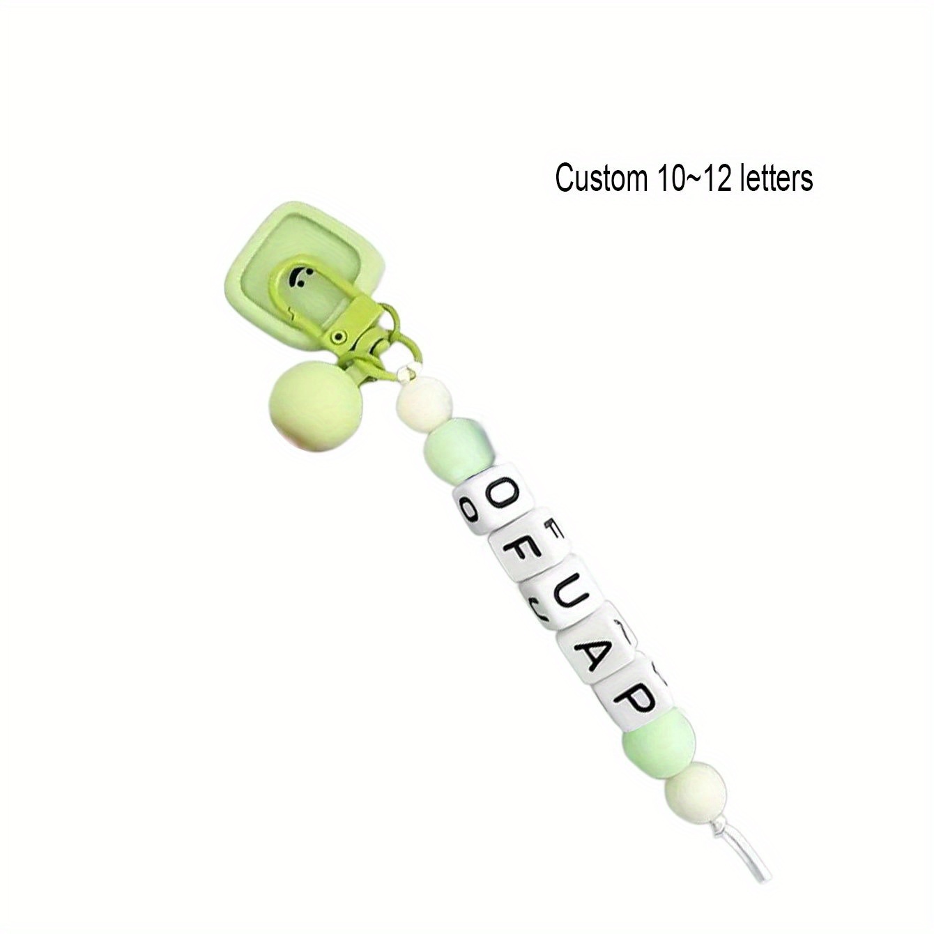 TEMU 1pc Silicone Letter Keychain, Macaron-colored Beaded Face Element, Name Bag Water Bottle Charm, Student Gift, Graduation Gift