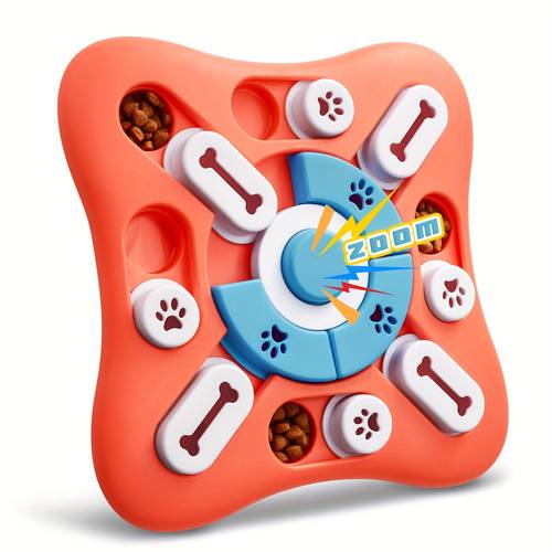 interactive dog puzzle toy for iq training and mental stimulation durable plastic non battery operated treat dispensing enrichment game for small medium large dogs sliding compartments rotating pieces for fun feeding