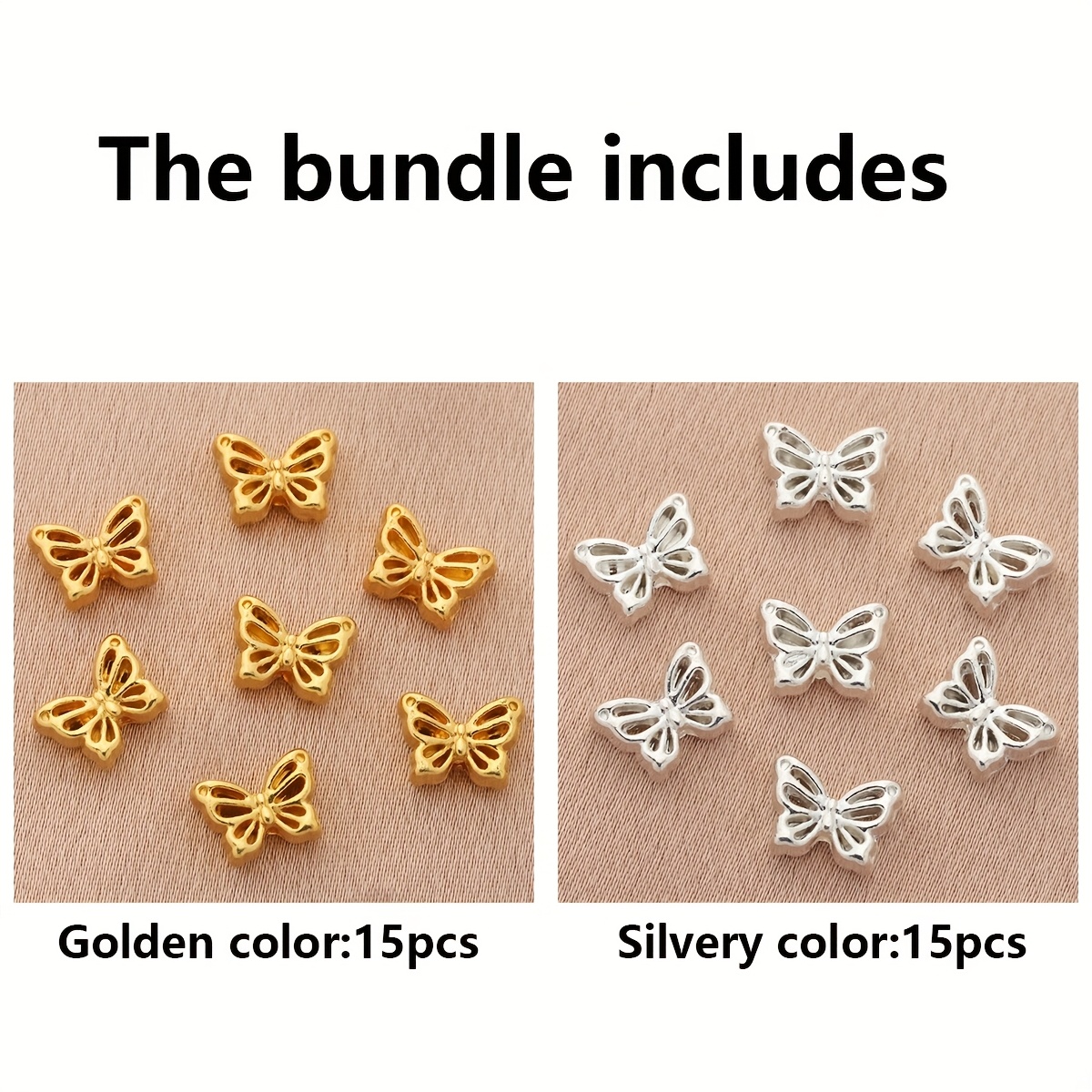 E-shop 15 Stk./30 Stk. verträumte Schmetterling-Abstandperlen, Legierung Tier kleine Schmetterling-Abstandperlen, Zierperlen & Perlen-Sortimente,