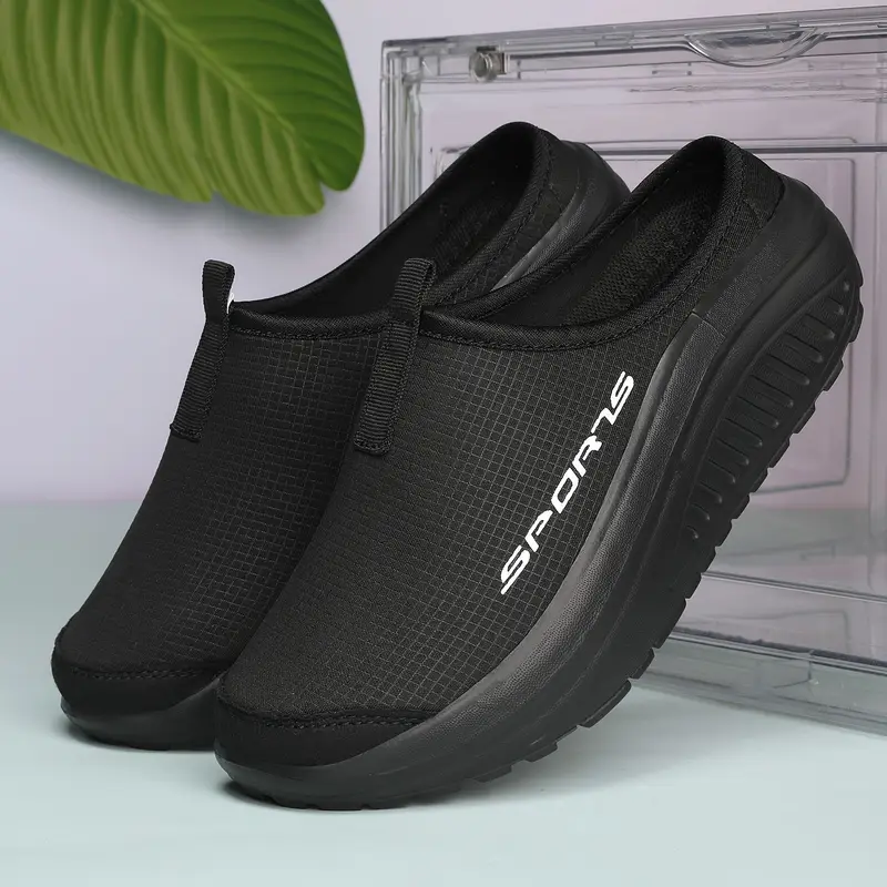 low top breathable mesh slip on sneakers   casual sports shoes eva sole comfortable fabric insole solid color durable slipresistant for male female universal details 0