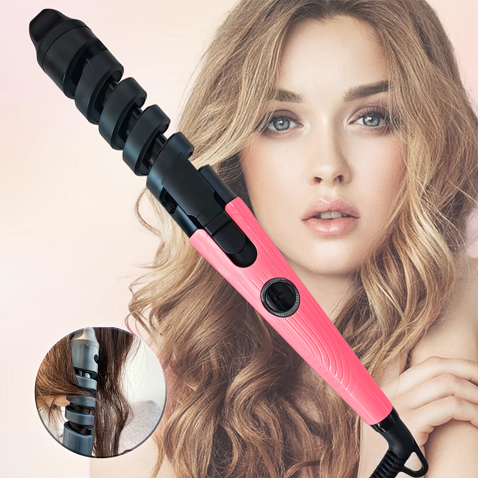 

Curling Iron Spiral Inside Button Double Curling Device