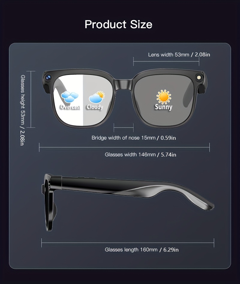 valentines day gifts 4k camera smart glasses ai smart glasses with real time translation object recognition open ear audio ultra   ideal for outdoor cycling work travel   to     hd audio Product details 13