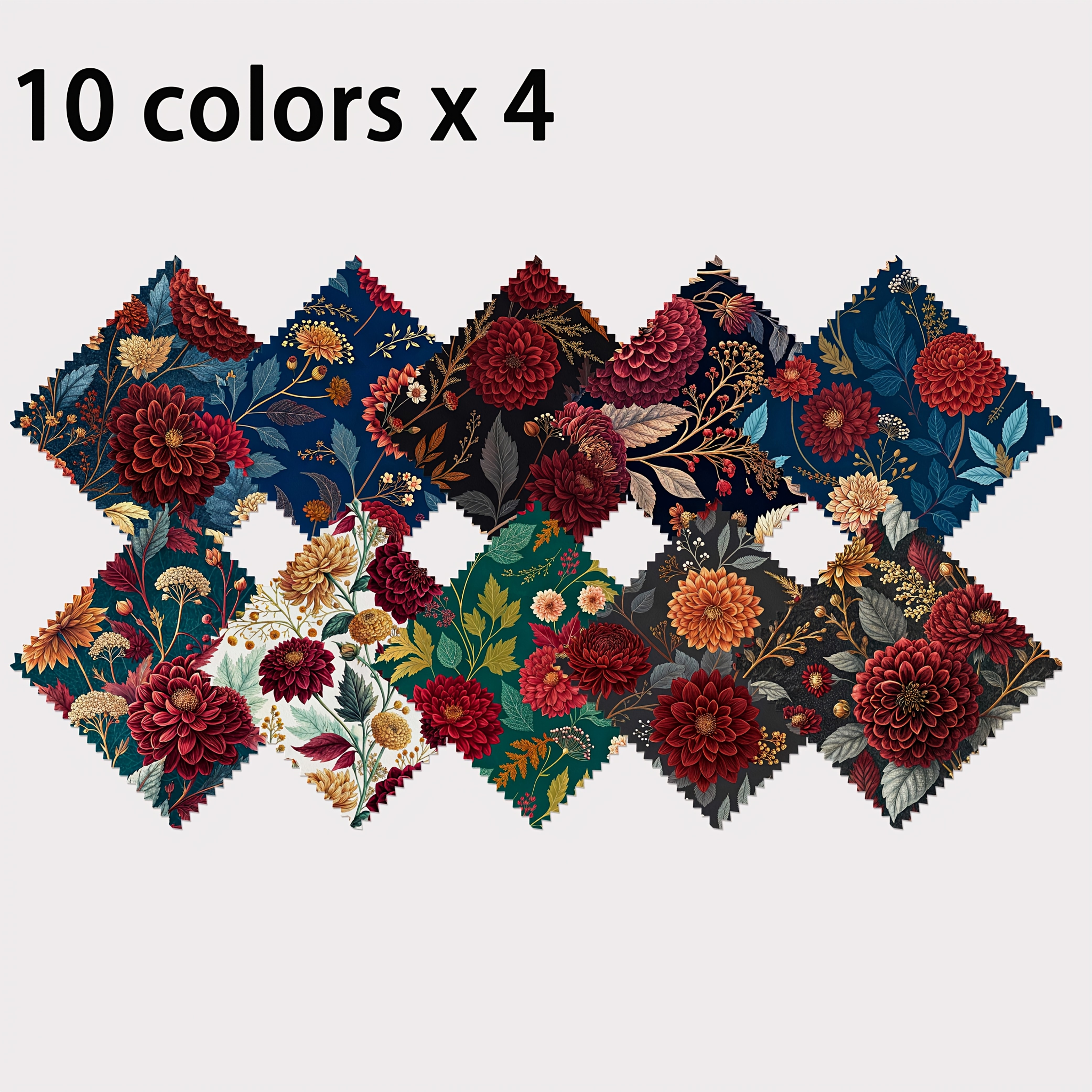 TEMU 40pcs 40pcs Large Vintage Oil Painting Floral Charm Pack Suitable For , Diy Crafts, Wallet Making & Bag Decoration - 10 Design Styles With