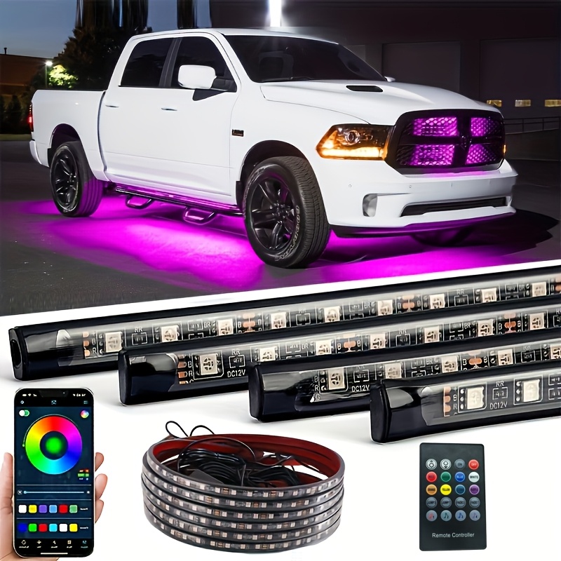 TEMU 90cm X 120cm (35.4" .2") Car Chassis Led Light Strip - App-controlled 16 Million Colors, 39 , Music Sync, 12v Fit For Trucks, Suvs, Sedans -
