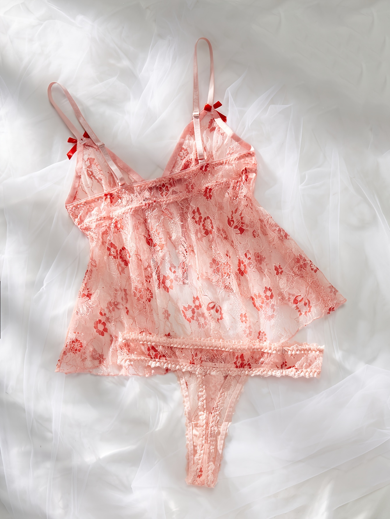Women 2 Piece Transparent Lingerie Set Mesh Bra Strappy Underwear Set  Nightwear Sleepwear