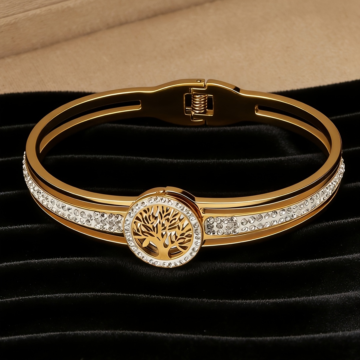TEMU Light Luxury High-end Design Women's Bracelet, Tree Of Life Elastic Bracelet, Bohemian Style Bracelet