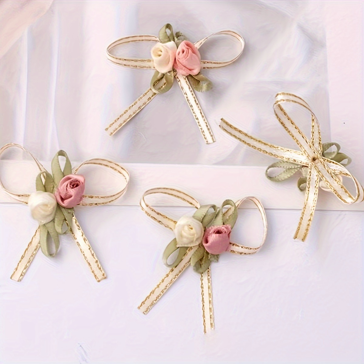 Image of 20pcs Bows - Decorative Ribbon Bowties For Home, Kitchen, And Special Occasions - No Feathers, No, Suitable For Thanksgiving, , New Year, Valentine's Day, And More&halloween, School Christmas
