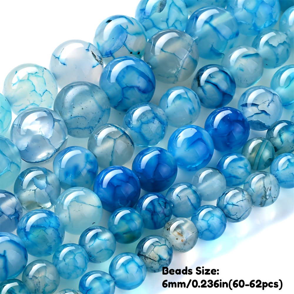 Natural Stone Beads Blue Dragon Agates Round Loose Spacer Beads For Jewelry Making Bracelet Necklace Additions 6/8/10mm