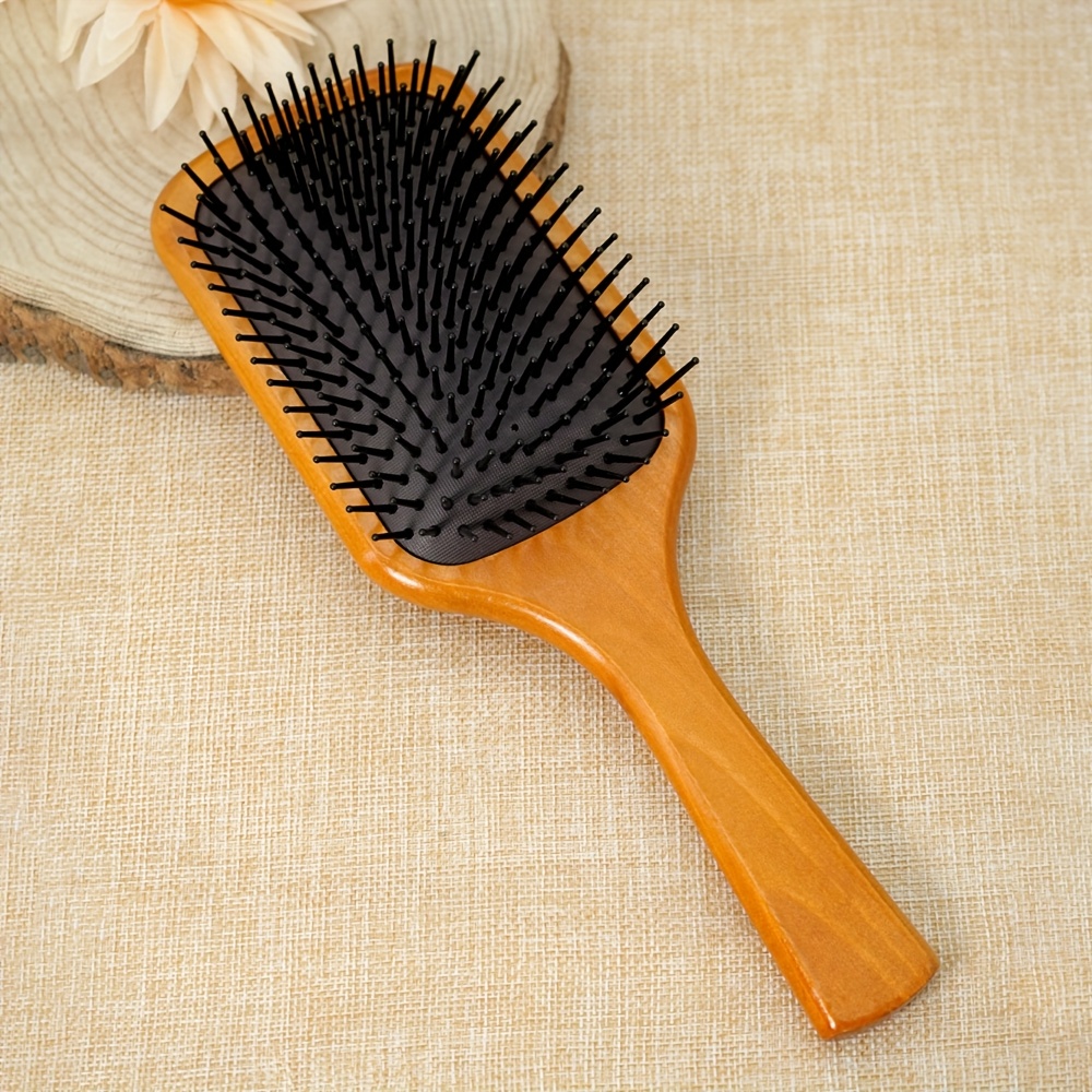 TEMU 1 Peine Personalizado, Cepillo de Pelo Cuadrado de Madera Grabado, Cepillos para Mujeres y Hombres, Cepillo para Alisar y Desenredar el Cabello