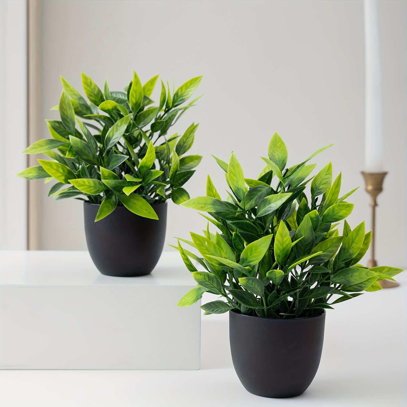 Mini Artificial Eucalyptus Plant in Sleek Black Pot - Lifelike Greenery for Home & Office Decor, Ideal for Desk, Tabletop Display, Versatile Indoor Decoration, Desk Greenery|Sleek Design|Realistic Texture, Artificial Plants for Home Decor