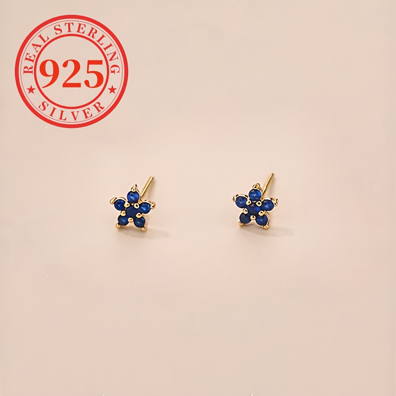 E-shop Ein Paar 925er Silber Blumenförmige Ohrringe, Stilvoll und Einfach, Vielseitig für den , Zart und Exquisit, Geeignet für Alltags-Kombinationen,