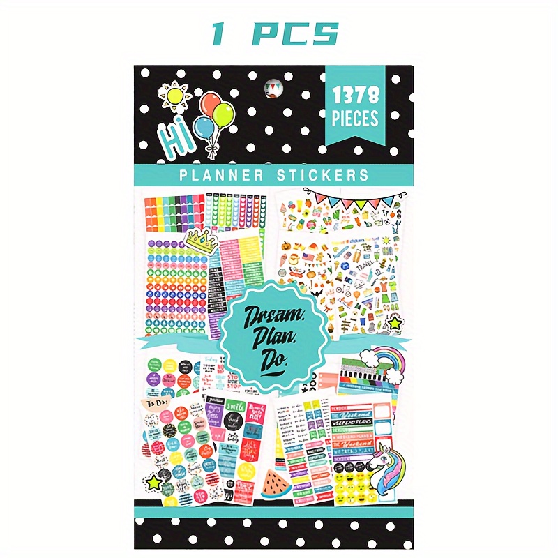 Planner Stickers - 28 Sheets, 1378 Stunning Design Accessories For Journals And Calendars, Essential Planner Accessories - Green