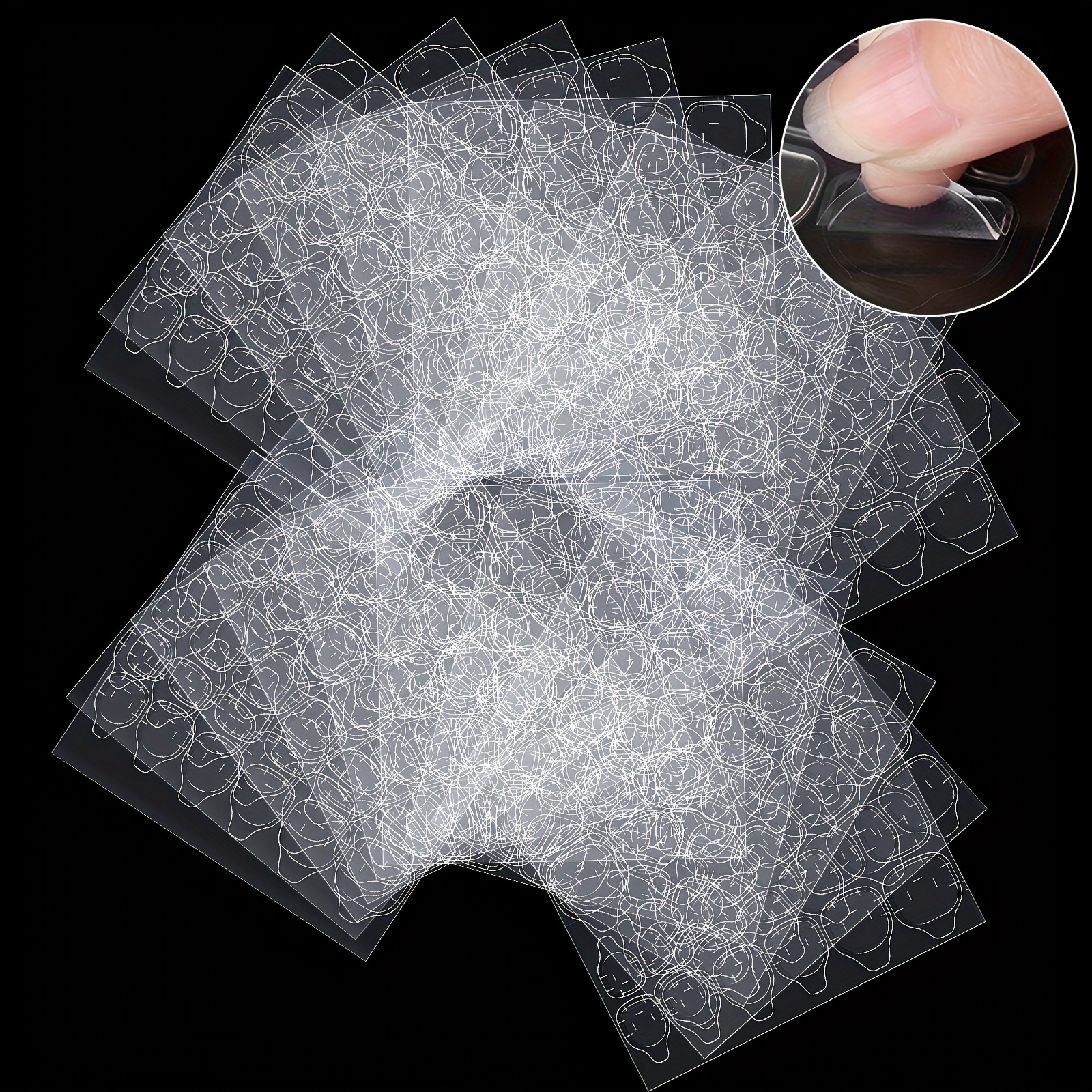 120/240/480pcs Transparent Invisible Nail Stickers Glue Pads Waterproof Nail Stickers Jelly Double-sided Adhesive Nail Double-sided Adhesive Toe Nail Stickers