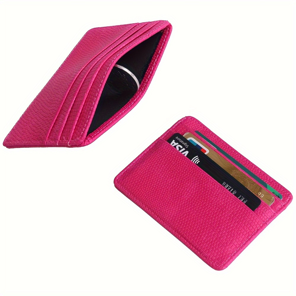 Minimalist Faux Leather Card Holder Wallet - Slim, Lightweight, Daily Commute Passport Cover with RFID Blocking, Unlined Open Design for ID, Credit Cards & Cash - Ideal Gift for Birthdays & Holidays