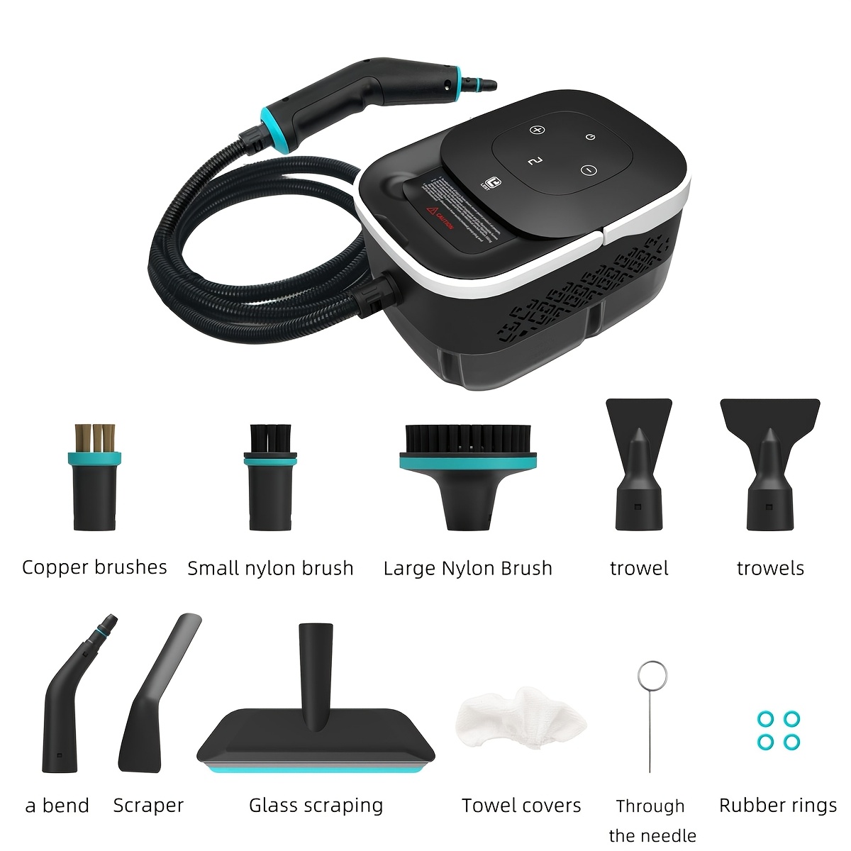 TEMU New Steam Cleaner Kitchen Extractor Hood Steam Washer Multi-functional Portable Steam Cleaner Water And Use 6 Adjustable Settings Brush