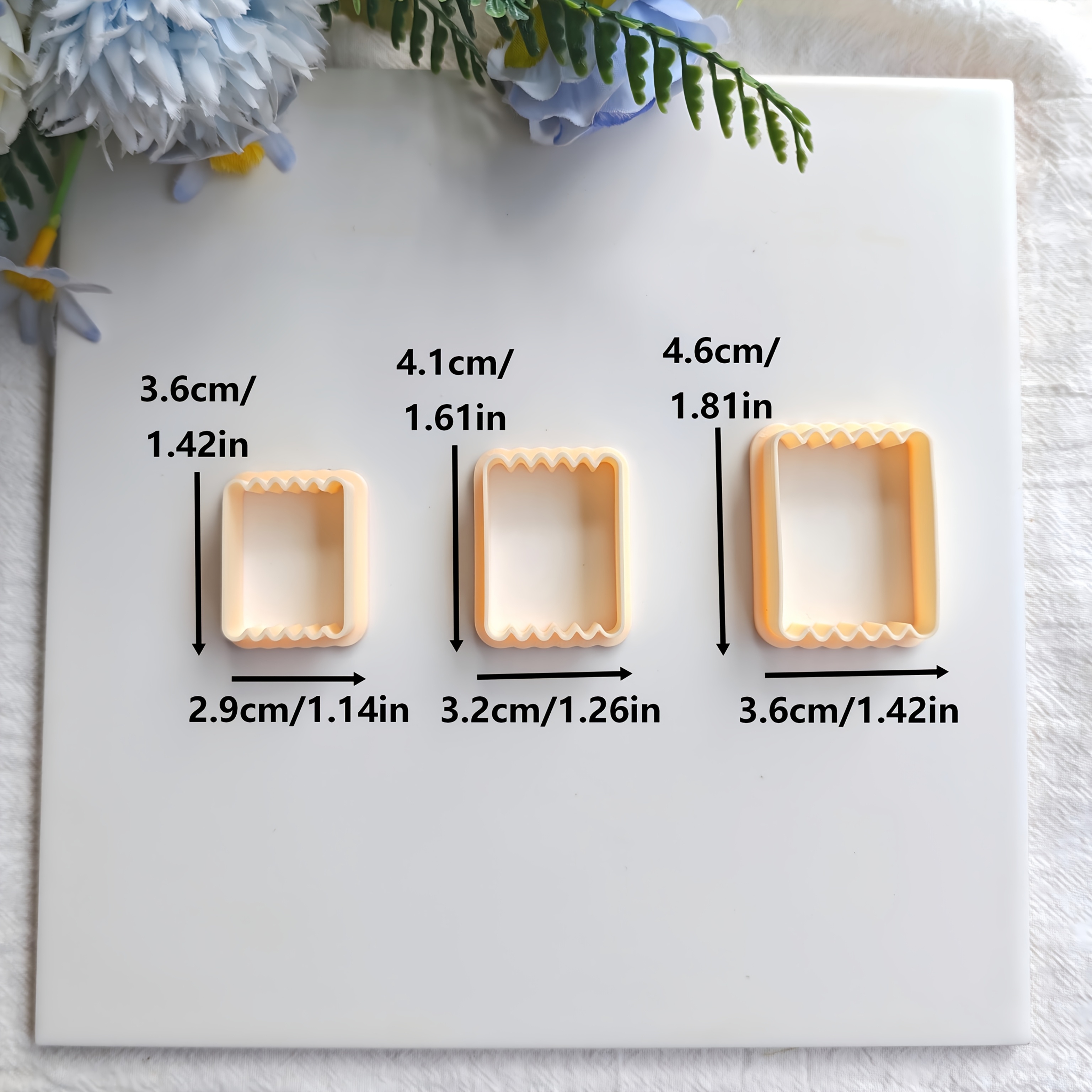 TEMU 3pcs Coupe-pâte polymère rectangulaire , Moules de découpe creux style pâtes à la cravate, Fournitures d'artisanat pour boucles d'oreilles,