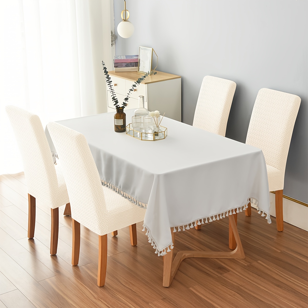 TEMU 4/6pcs Housses de chaise de salle à manger jacquard de T