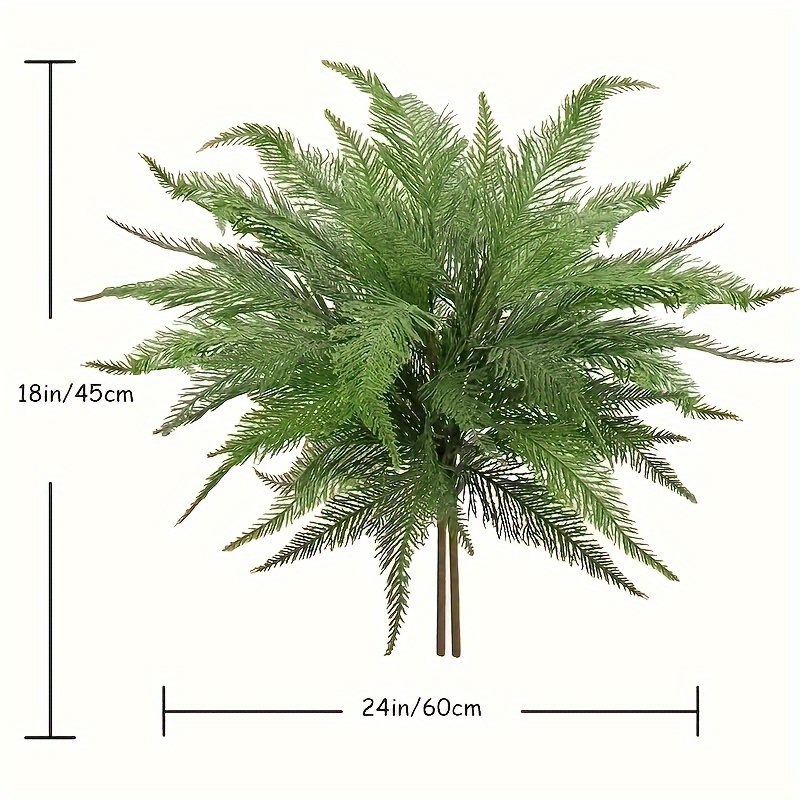 Image of 2pcs Artificial Boston Fern Plants - Green Faux Greenery For Indoor & Outdoor Decor, Perfect For Home, Garden, Office, And Farmhouse Style - Realistic Plastic Ferns For Use