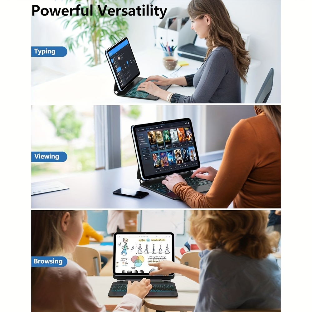[Solely Magic Keyboard Case2]: Magnetic Attach, Multi-Gesture Trackpad, 7-Color Backlit, Shortcut Keys for Ipad 8.3