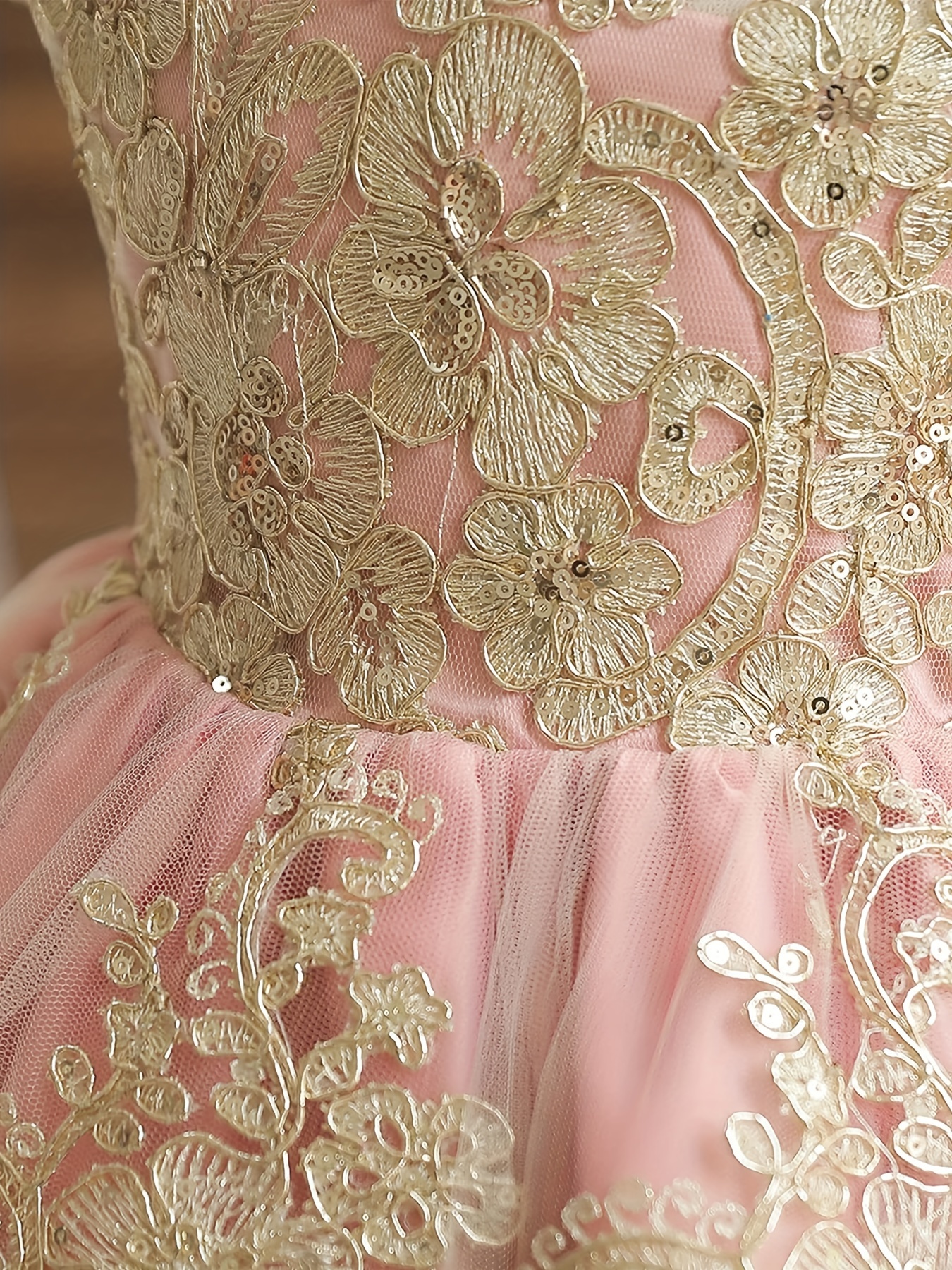 baby girl party dress lace embroidery pageant gown flower - Temu