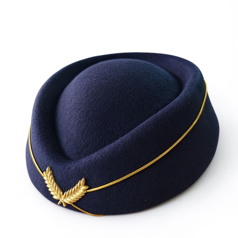 TEMU Women's Flight Captain Hat - Lightweight Uniform Prop For Cosplay, Costume, Themed Parties (halloween, Air) - Non-stretch Beanie Cap, Not For