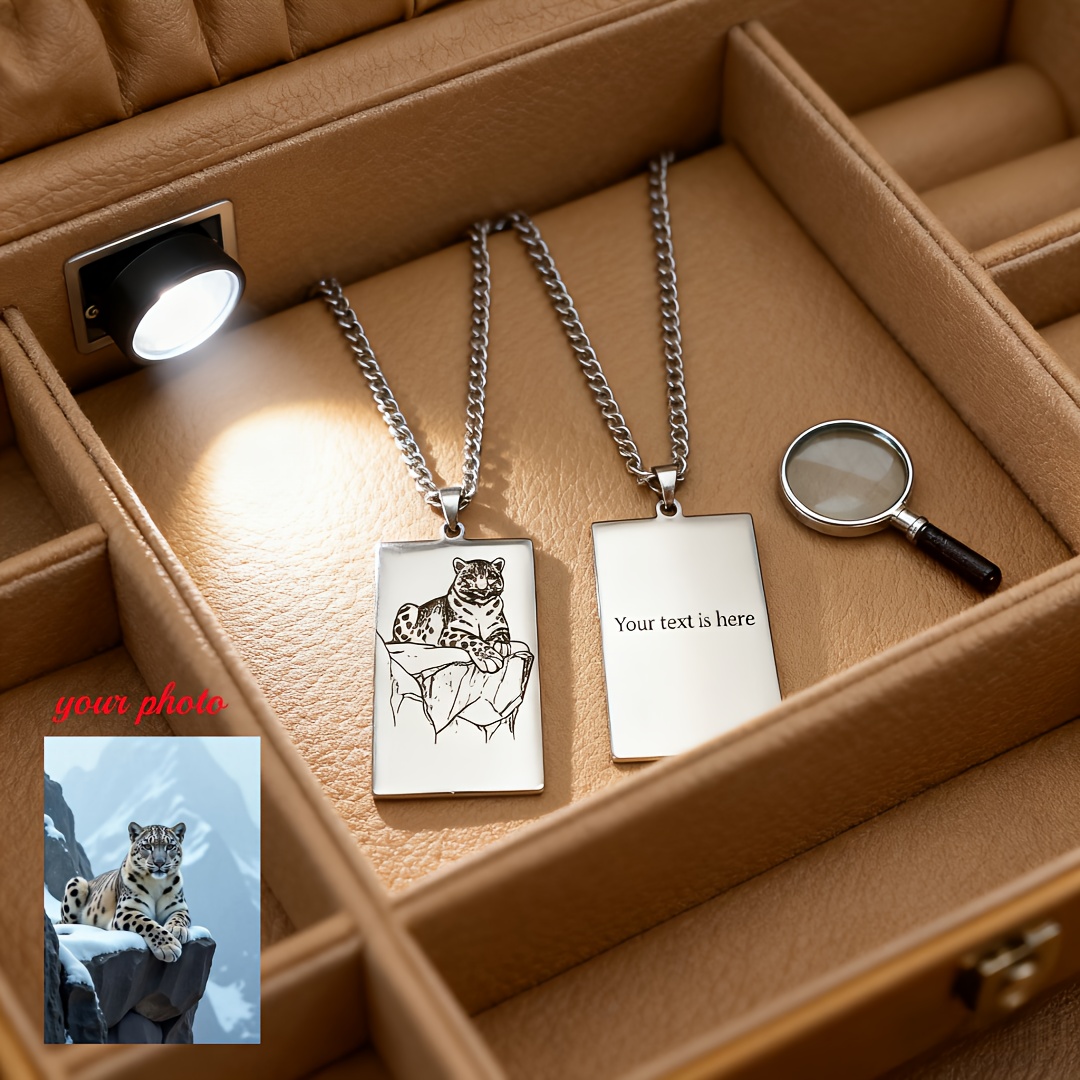 Personalized Custom Photo Engraved Necklace — Unique Gift
