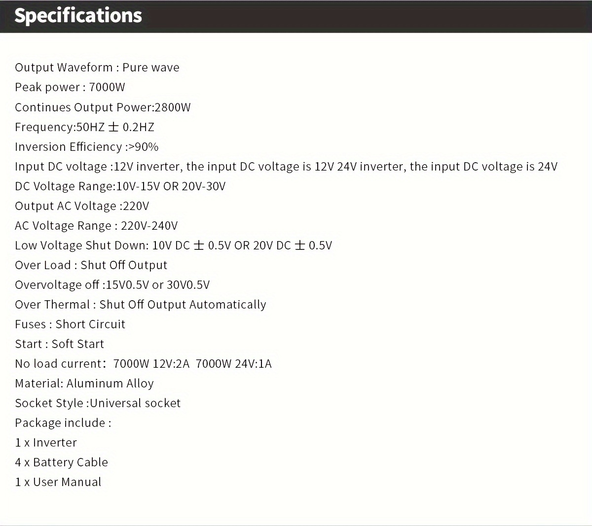 7000    inverter with usb charger multifunctional 12v   to ac 220v power converter for rv travel details 3