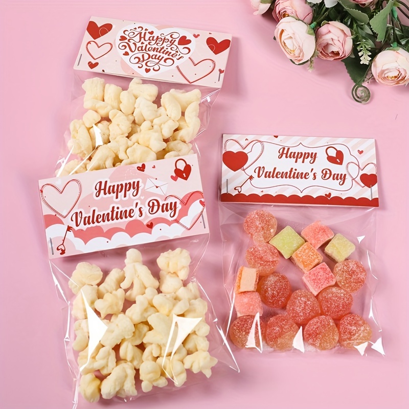 

12pcs Romantic Valentine's Day Bag Toppers, 4.7"x6.7" - Cartoon-themed Party Favor Decorations For Sweet Celebrations, Party Supplies, Gift Decoration, Home Decor