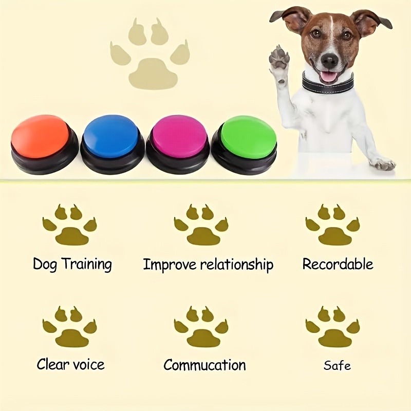 

2/4pcs Assorted Color Pet Communication Buttons, Dog Sound Box, Training Talking Toy Recording Sound Maker Squeeze Box